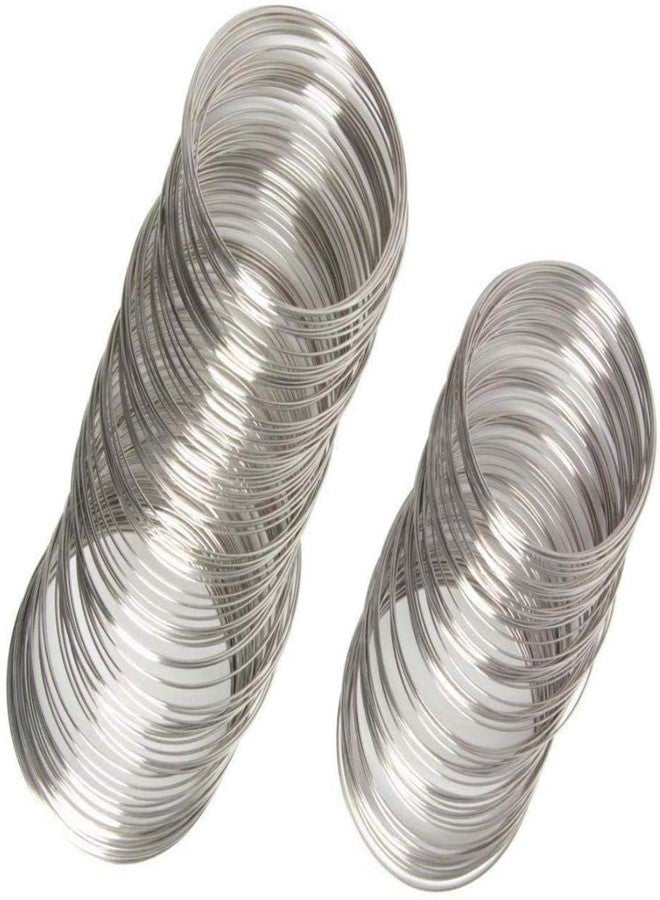 دي آي واي كرافتس مجموعة أدوات يدوية 50 قطعة، فضية اللون، سلك مجوهرات، سلك خرز ذاكرة فضي اللون فقط، فولاذ صلب لصنع أساور المجوهرات (50 قطعة، فضية اللون) - Image 2